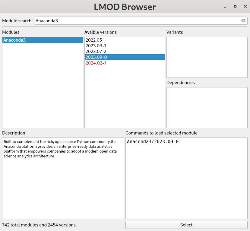 Choosing Anaconda3 version in GfxLauncher