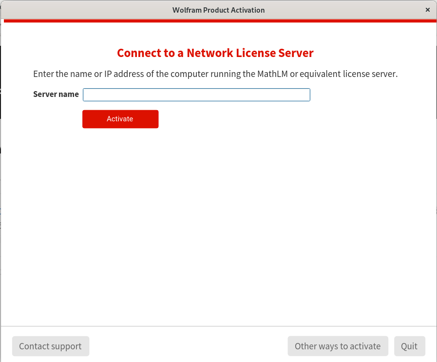Mathematica address of the license manager